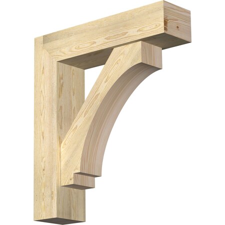 Ekena Millwork Imperial Block Rough Sawn Bracket w/ Offset Brace, Douglas Fir, 8"W x 32"D x 36"H BKT0806X32X36IMP05RDF